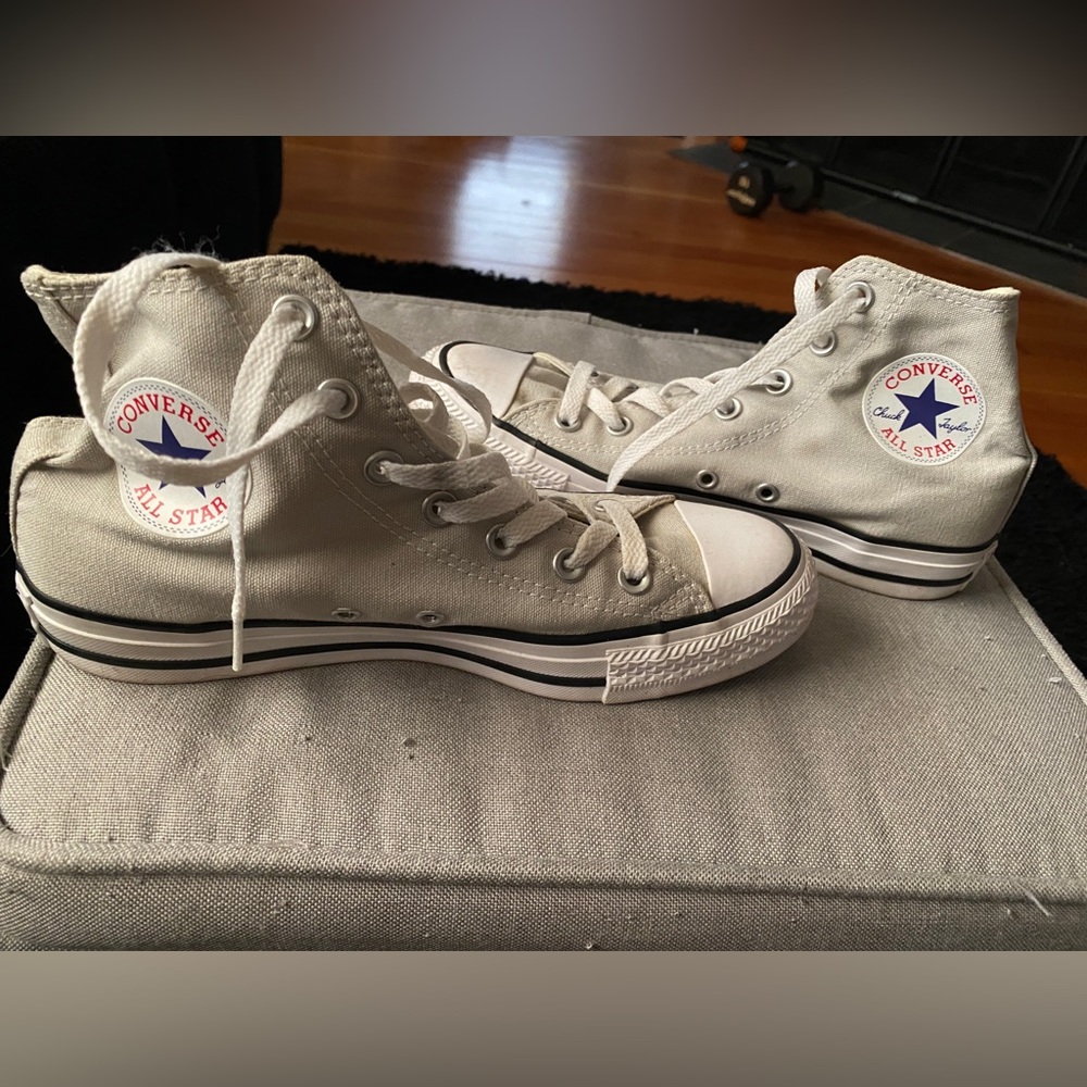 Converse light grey high tops